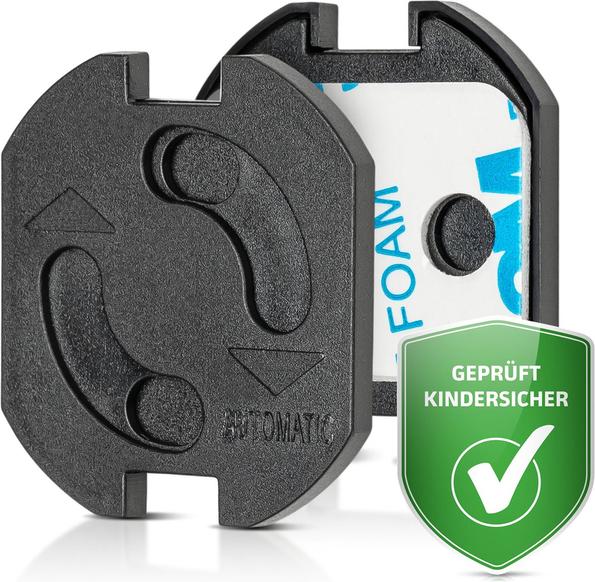 Reer Zelfklevende Stopcontactbeveiligers Zwart 20 Stuks - Kindveilige Stopcontact Bescherming - Zelfklevende Stopcontactbeveiliging met Automatische Sluiting
