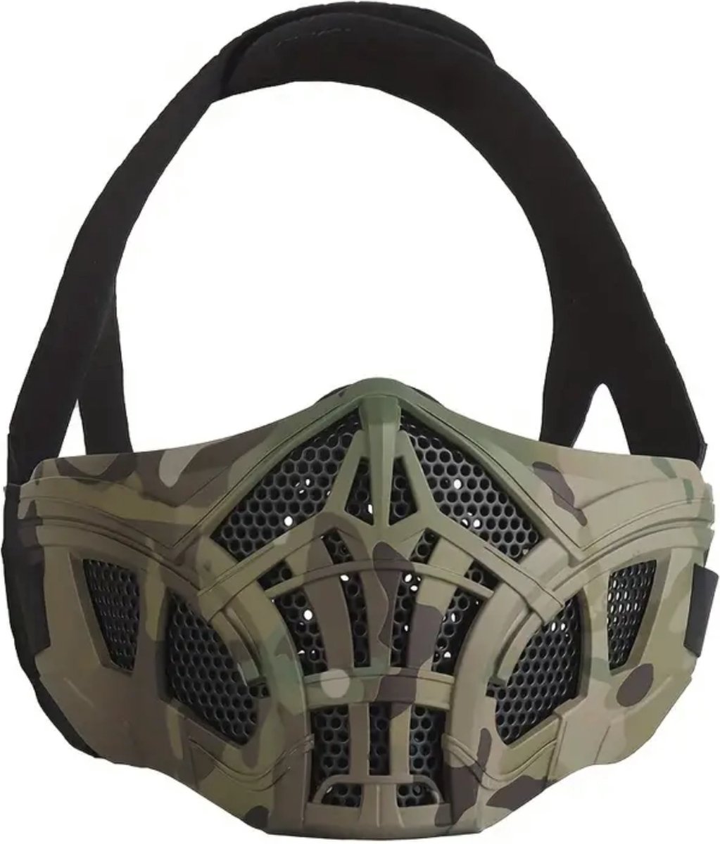 Bovista Airsoft Masker Paintball Mask Tactical Helmet Helm Half Face Camouflage Print