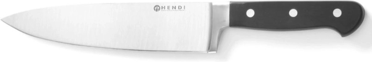 HENDI Koksmes – Kitchen Line – Vlijmscherp en duurzaam – Zwart handvat – 340 mm