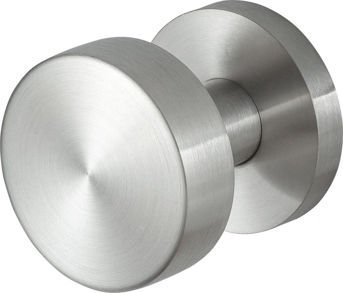 Deurknop - RVS geborsteld - RVS - GPF - GPF9852.09-00 RVS mat vlakke knop S5 52x16mm met wisselstift op ronde