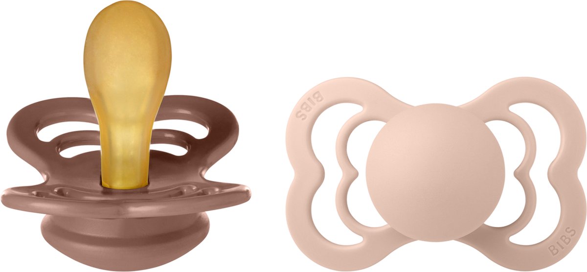 Goedkoopste Bibs Supreme Woodchuck/Blush 6 mnd 2 Stuks Latex Fopspeen 270337
