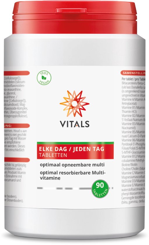 Vitals Elke Dag - 90 tabletten - multivitamine. Optimaal opneembare multi met een uitgekiende samenstelling.