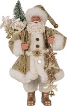 Decoratieve trein met kerstsneeuwbol, kerstsneeuwbol met lantaarn, kerstsneeuwbol met glitterende kerstmannen en kerstmannen voor op het nachtkastje, kerstdecoratie voor op tafel