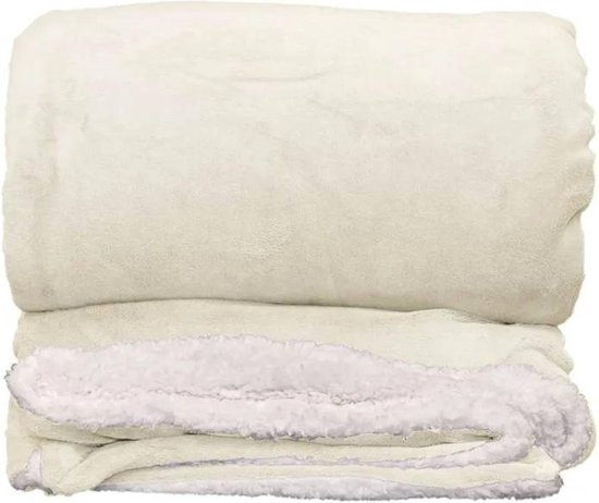 Unique Living - Plaid - Fleece Deken - Lars XL - 220x240cm - Dove White