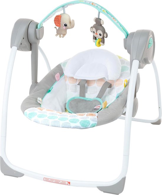 Elektrische Schommelstoel Baby - Baby Swing - Wipstoel Baby's met Speelboog - Grijs van Cangaroo — afbeelding 4