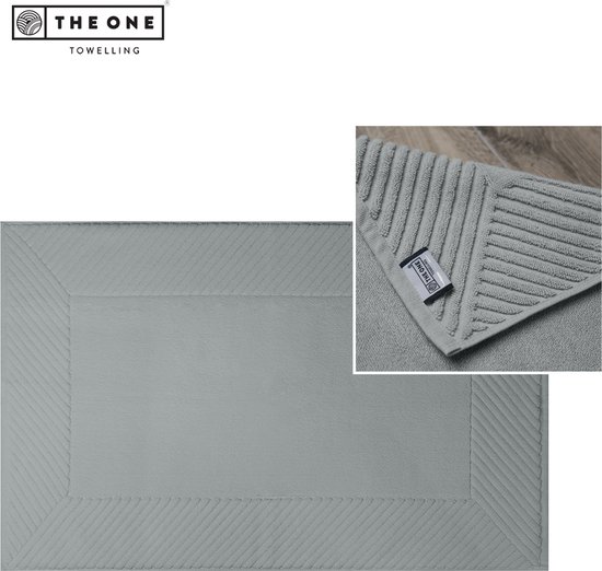The One Towelling Badmat Ultra - 60 x 95 cm - Extra dikke Douchemat - 100% Zacht katoen - Zilvergrijs