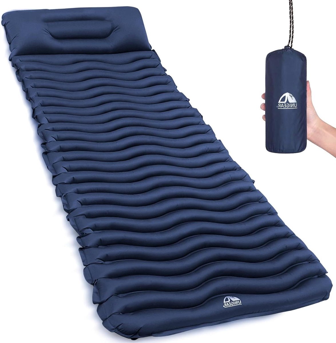 Opblaasbare luchtmatras voor camping - slaapmat voor buiten vochtbestendig waterdicht en antislip