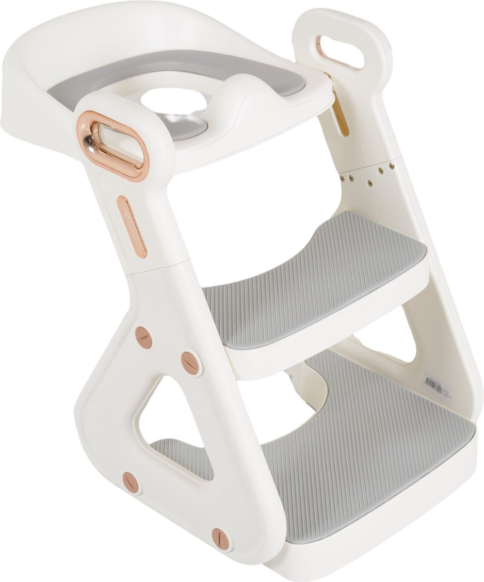 Goedkoopste Cangaroo i-Stairs White/Grey Inklapbare Toilettrainer met Trapje 110894