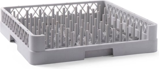 Foto: Hendi vaatwaskorf voor trays 500x500x100 mm maximale waterstroom voorgevormde pinnen open uiteinde
