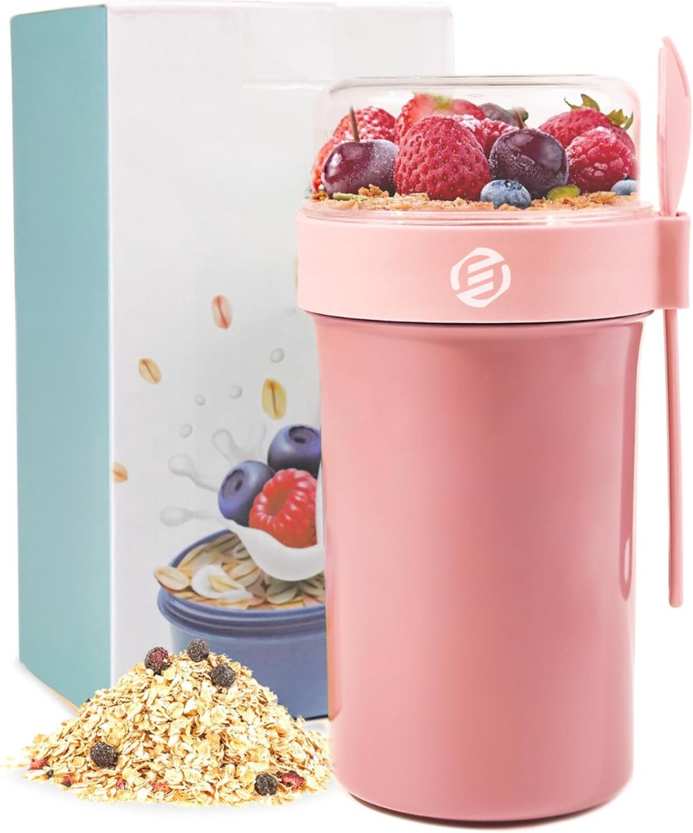 Equivera Overnight Oats Potjes - Muesli Beker - Mason Jar - Havermout - Set - Must have voor jouw ontbijt