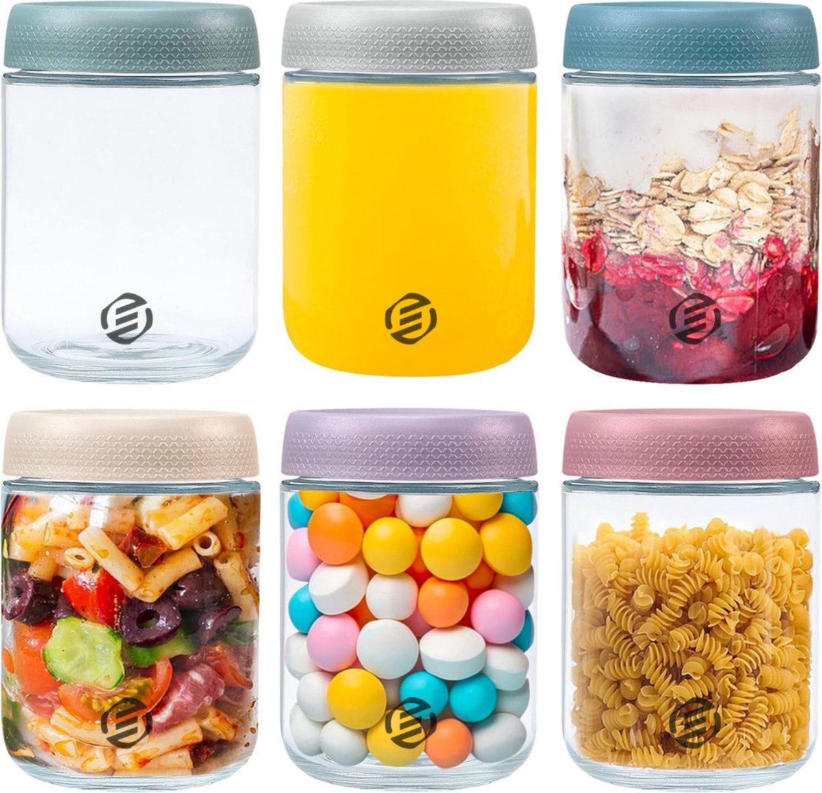 Equivera Overnight Oats Potjes - Muesli Beker - Mason Jar - Havermout - Set - Must have voor jouw ontbijt
