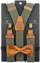 Sir Redman - Bretelles avec nœud - pack combiné de bretelles Urban Skin vert - vert / marron