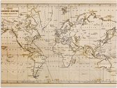 Wereldkaarten - Wereldkaart - Vintage - Bruin - Educatief - 80x60 cm