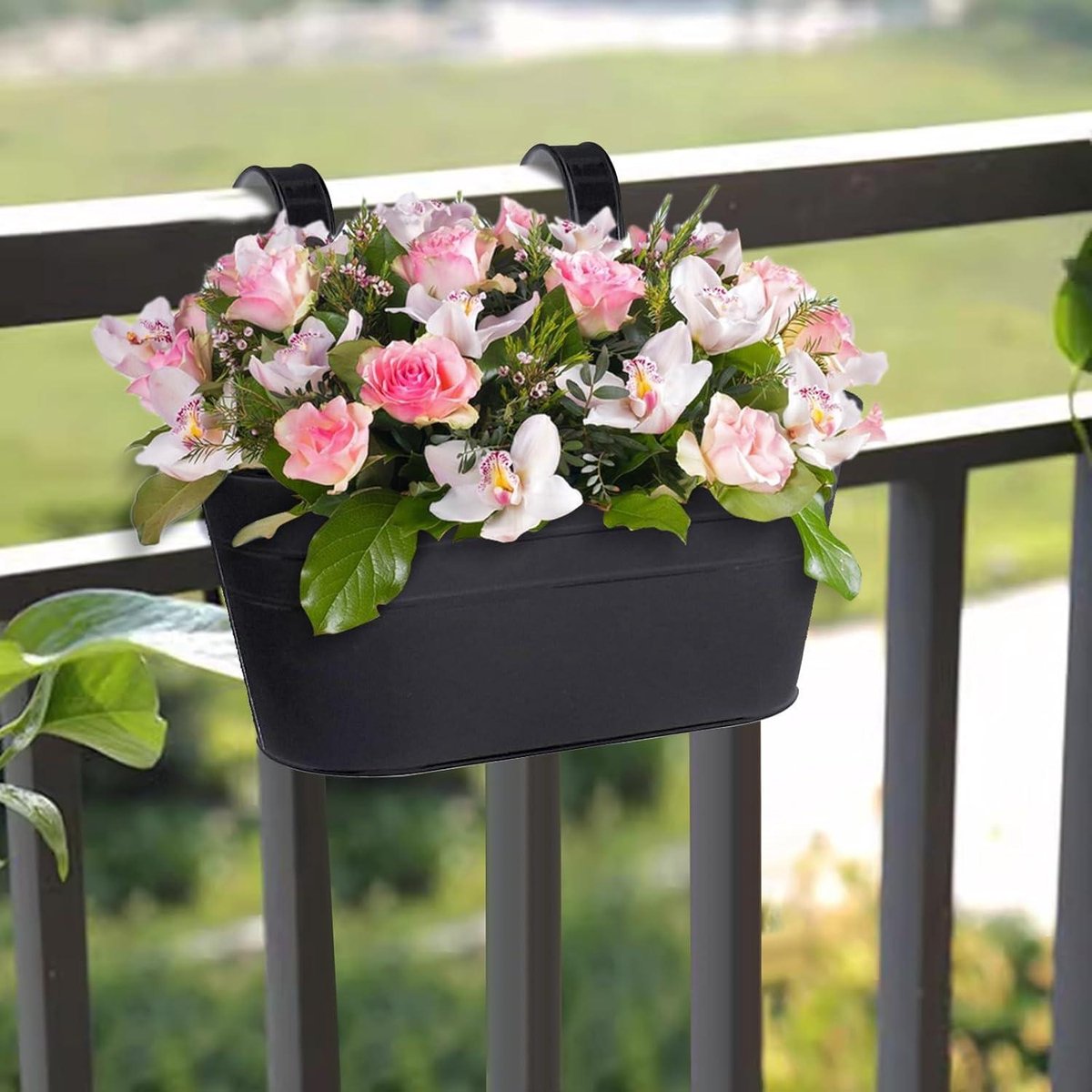 BESPORTBLE Pack of 2 Flower Pot Stands, Plant Hooks, Iron Art