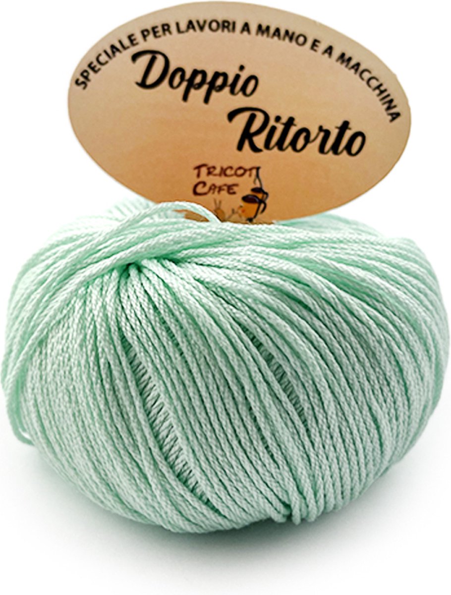 Tricot Cafè Tricot Café Double Twisted Zuiver katoengaren om te haken vergast en gemerceriseerd ideaal voor het maken van kledingstukken en accessoires voor strijkijzers haaknaalden: 3 50 4 00 50 gr Water Green 704