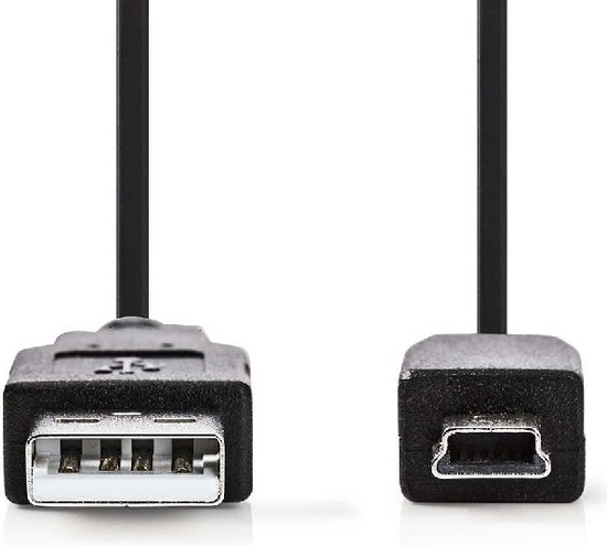 InLine USB Mini B naar USB-A kabel - USB2.0 - 0,50 meter - Zwart | bol