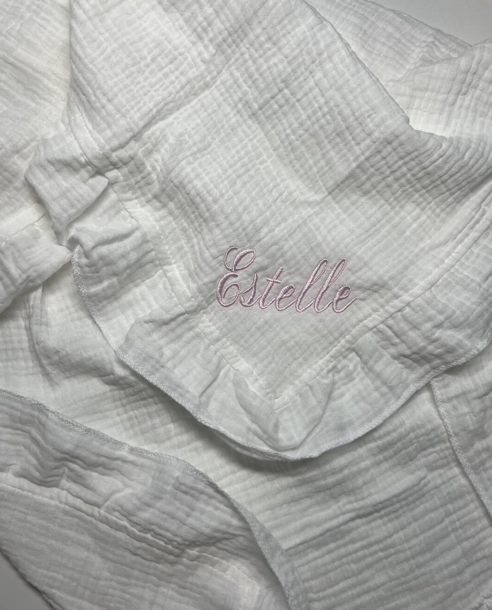 Goedkoopste JOJOSBABY Hydrofiele doek - Hydrofiele Ruffle doek - Hydrofiele doek met naam - inbakerdoek - baby verzorging
