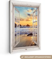 Peinture sur toile 40x60 cm - Décoration murale Plage - Vue - Coucher de soleil - Paysage - Mer - Nature - Décoration murale murale salon - Décoration chambre - Accessoires de chambre - Peintures