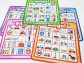 LuukyBB - Autobingo - 5 Herbruikbare Kaarten - Geschikt voor 2 kinderen - Speelgoed Reisspel Set - Reisplezier in de Auto Trein Spellen - Spelletjes Onderweg - Perfect voor (lange) Autovakanties Treinreizen Onderweg - On The Road Bingo