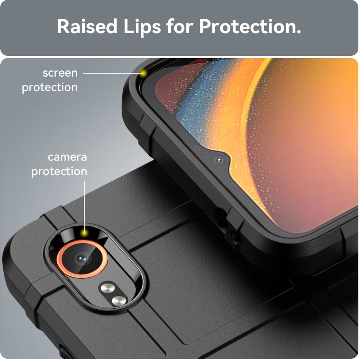 Mobigear Hoesje geschikt voor Samsung Galaxy Xcover 7 Telefoonhoesje Flexibel TPU | Mobigear Rugged Shield Backcover Shockproof | Schokbestendig Galaxy Xcover 7 Telefoonhoesje | Anti Shock Proof - Zwart
