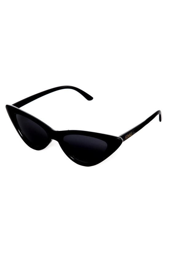 KIMU Cat Eye Zonnebril - Zwart Montuur - Zwarte Glazen - Kat Tijger Vlinderbril Retro Kattenoog Hollywood Vleugels Elegant Feline Vintage Festival van KIMU — afbeelding 2