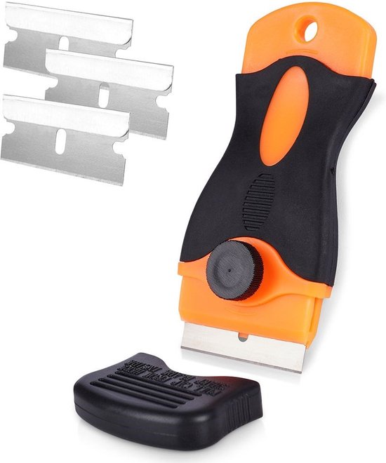 Grattoir pour table de cuisson 10,5 cm 4 parties - Grattoir pour table de cuisson - Grattoir pour le Nettoyage des plaques à induction - Plaques halogènes - Glas - Grattoir pour verre - Universel