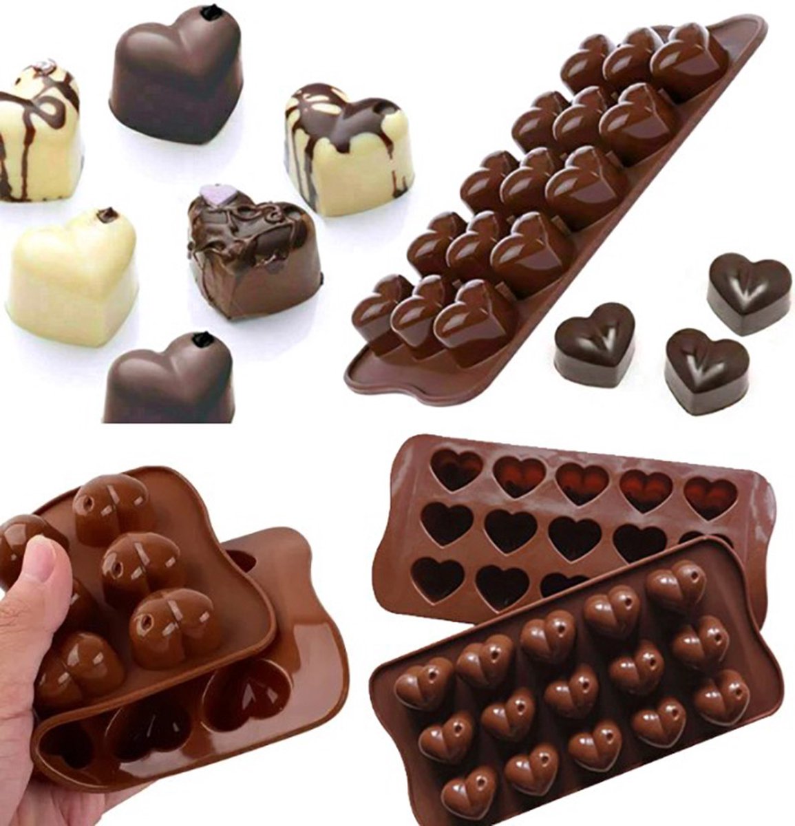 Actie4you® - Hartjes Bakvorm - Chocoladevorm - Bonbonvorm - Siliconen bakvorm - Valentijn - Ijs blokjes - Mini hartjes - Mal - 1 Stuk