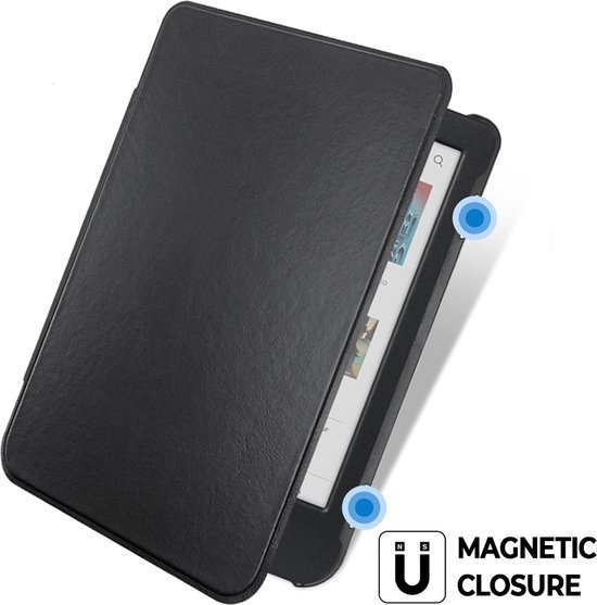 Lunso Geschikt voor Kobo Clara BW / Clara Colour hoes (6 inch) - echt leren sleepcover - Zwart van Lunso — afbeelding 5