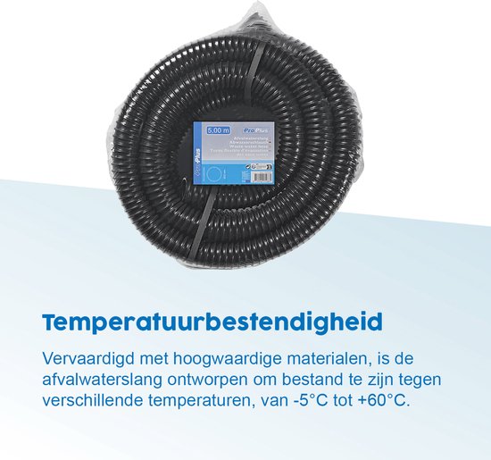 ProPlus Afvalwaterslang - 5 m - Afwatering - Temperatuurbestendig - Flexibel en Uittrekbaar - ø 32 mm - Voor het Geleiden van Afvalwater vanuit caravans/campers, vijvers en zwembaden - Afvoerkanaal - Zwart van ProPlus — afbeelding 5