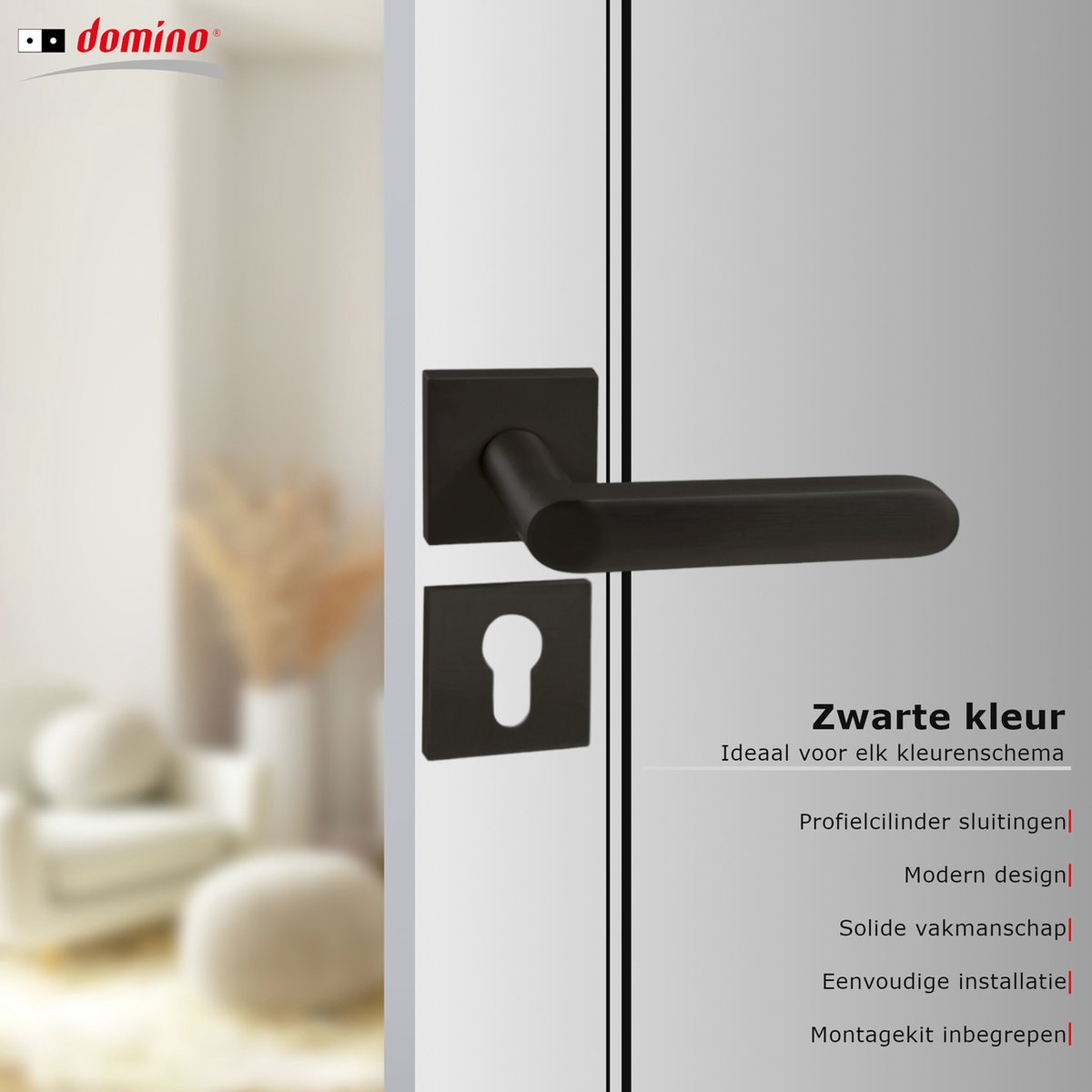 Mengico Lot De 1 Poignée De Porte Privée Noire, Poignées De Porte Intérieures Modernes Pour Chambre Et Salle De Bain, Poignée De Porte Robuste, Poignée à Levier Ondulé Réversible