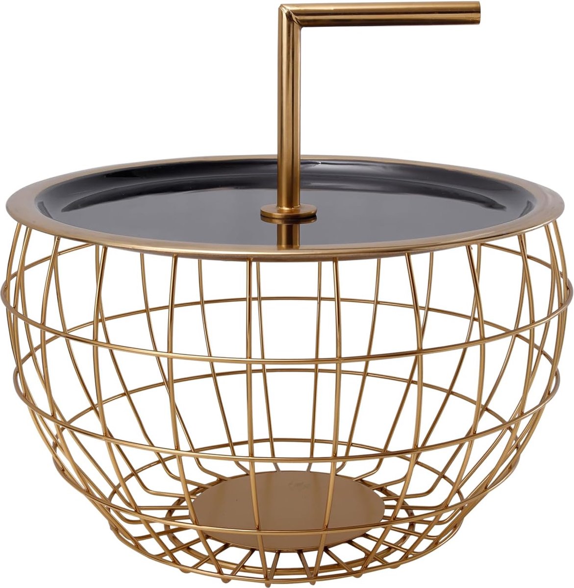 Goodivery ® Multifunctionele Zwarte Bijzettafel met Stijlvol Modern Metaalontwerp en Opbergruimte