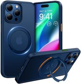 TORRAS Coque pour Apple iPhone 15 Pro Max - UPro Ostand Pro - Compatible avec MagSafe - Coque arrière avec aimant - Anneau de Ring rotatif - Blauw