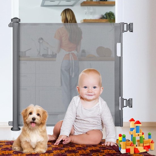 YZHDUXIU 180,3 cm extra hoog kattenhek, extra breed verstelbaar 74-106 cm, druk gemonteerde gang door schommel veiligheid hond huisdier hekken voor trappen, deuropeningen, keuken