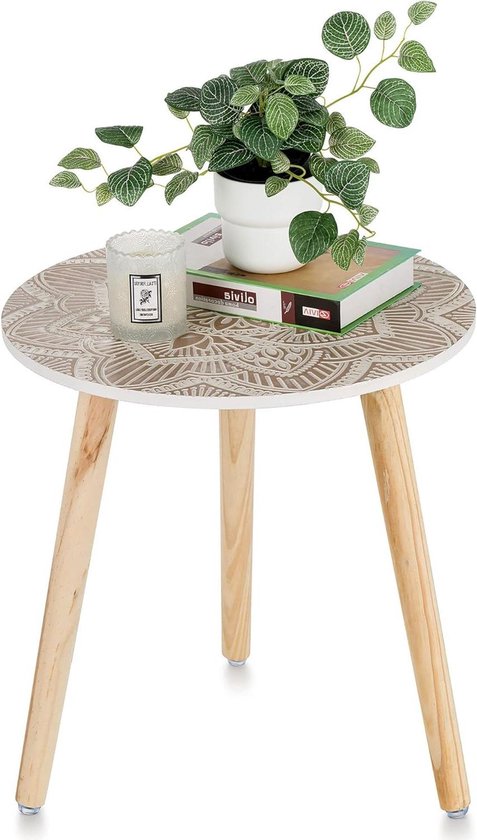 Vind ronde salontafel wit hout in Tafels