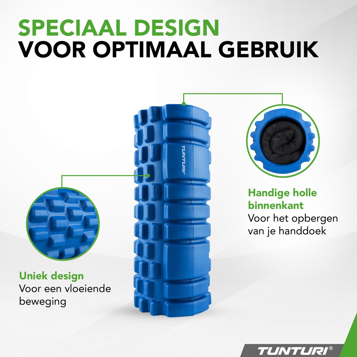 Tunturi Yoga Grid Foam Roller - Massage Roller - Blauw thumbnail 5