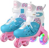 Bol.com Rolschaatsen met ledverlichting - verstelbaar - comfortabel en ademend - voor meisjes jongens beginners - blauw S aanbieding