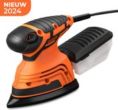 YE Elektrische schuurmachine - Handpalmschuurmachine - Multischuurschuurmachine - 130W - Incl. 12x schuurpapier, stofopvangbox