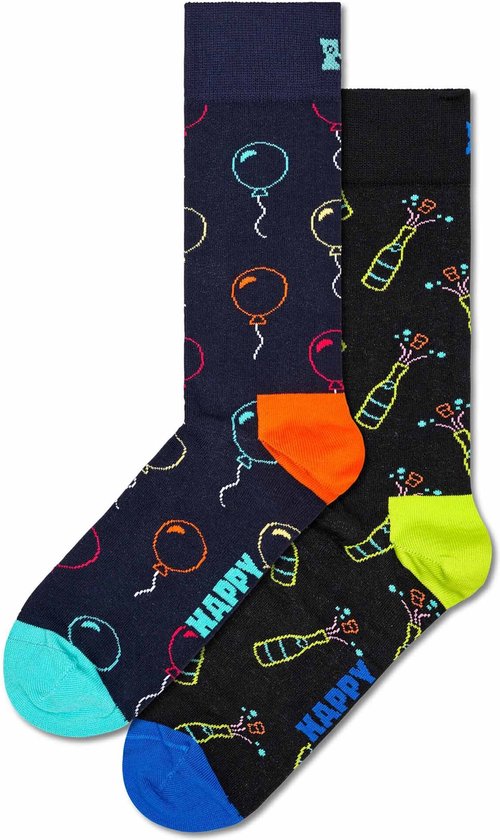 Happy Socks unisex giftbox 2P sokken you did it blauw & zwart