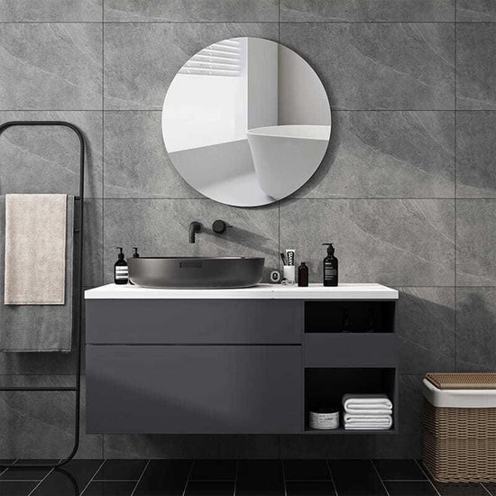 Miroir Mural Adhésif Rond 30 Cm – Miroir Acrylique Décoratif Autocollant, Idéal Salle De Bain, Chambre, Salon Ou Mariage