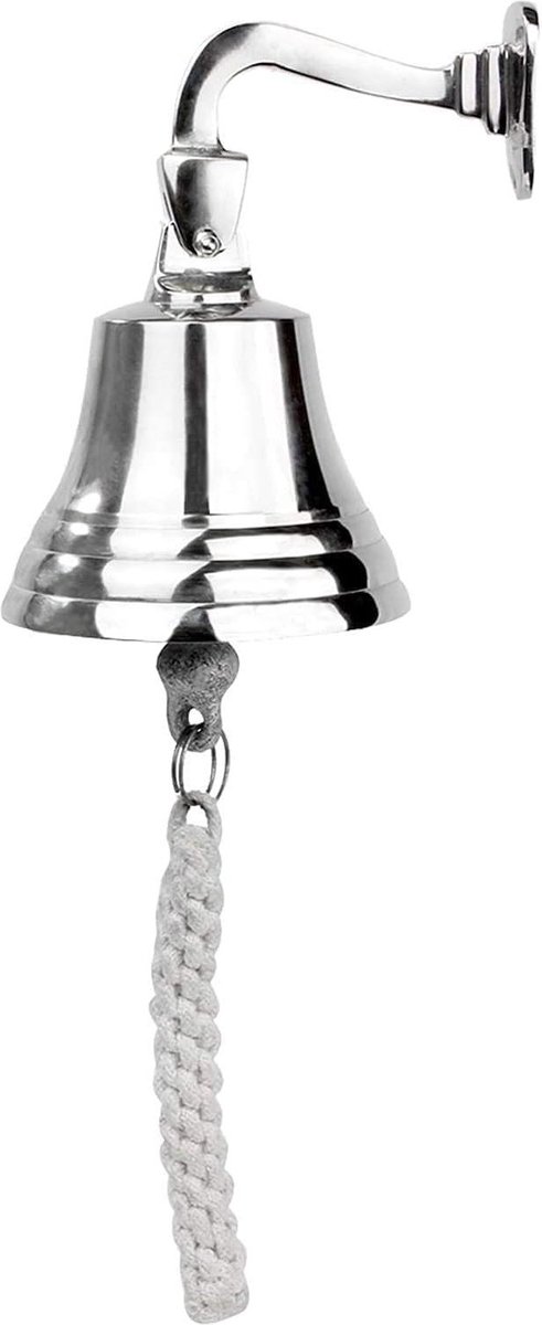 Accessoires voor Home Pub Hand Bell - Nautische Wanddecoratie - Unieke Zilveren Bel met Luide Geluiden - Kerst Receptie Pubs - 127 cm