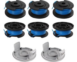 Draadspoelen voor vervangen Ryobi-trimmers - 6 stuks draadspoel trimmerdraadspoel voor Ryobi One+ RAC124 AC14RL3A OLT1823 OLT1832 18V 24V 40V - grastrimmerdraadsnijder - 6 trimmerspoelen 2 doppen (34 m diameter 165 mm)