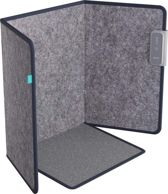 Chauffage infrarouge Sinji - Chauffage de bureau - Chauffage des pieds - Incl. Couverture - Pliable et facilement déplaçable - 230 Watt - Grijs