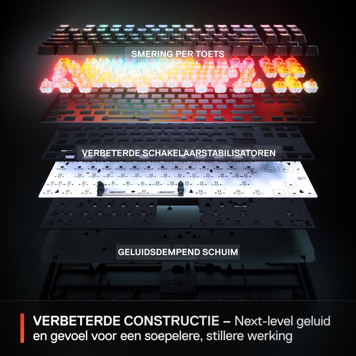 SteelSeries Apex Pro TKL Gen 3 - Mechanisch Gaming Keyboard - US Qwerty- Rapid Trigger, Rapid Tap, Protection Mode thumbnail 3
