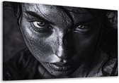Tableaux de femme - Portrait portrait - Peinture sur toile Yeux - Tableau moderne - Tableau toile salon - Toile décoration bureau 70x50 cm