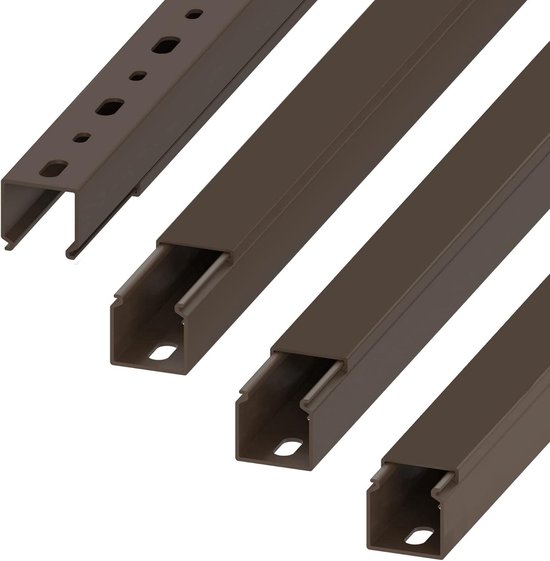 Kabelgoot 25 x 25 mm 4 m - Montagegaten - Bruin | bol