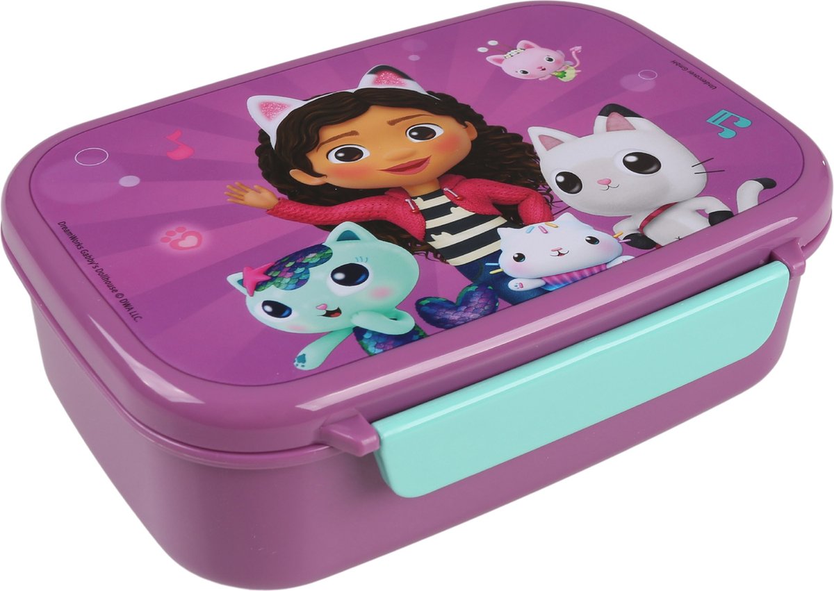 Boîte à Déjeuner Rectangulaire Gabby's Dollhouse - Rose Clair, Pour Enfants - Sans BPA, Réutilisable