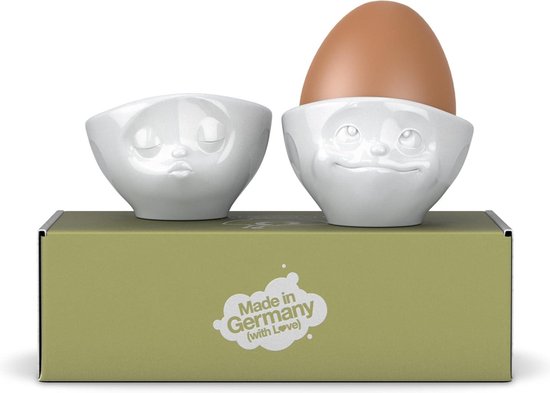 Set van 4 porseleinen eierdopjes - lente en Pasen - met motief
