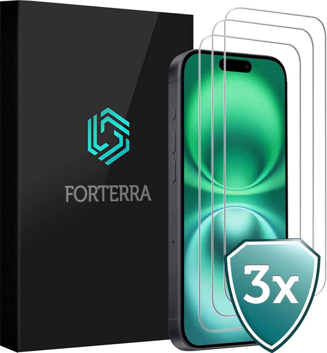 Screenprotector 3 Stuks - Geschikt voor Apple iPhone 16 - Volledige Dekking - Beschermglas - Gehard Glas - Tempered Glass - Screen Protector