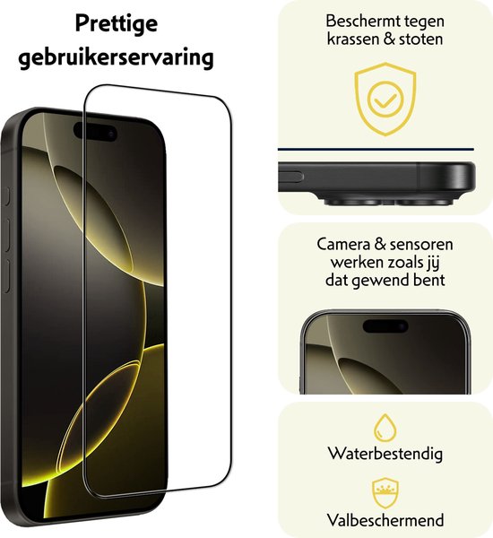 Protecteur d'écran - Convient pour - iPhone 16 Pro Max - Protecteur d'écran en Glas Full Cover - Protecteur d'écran adapté pour iPhone 16 Pro Max Protecteur d'écran Full Cover - 3 pièces