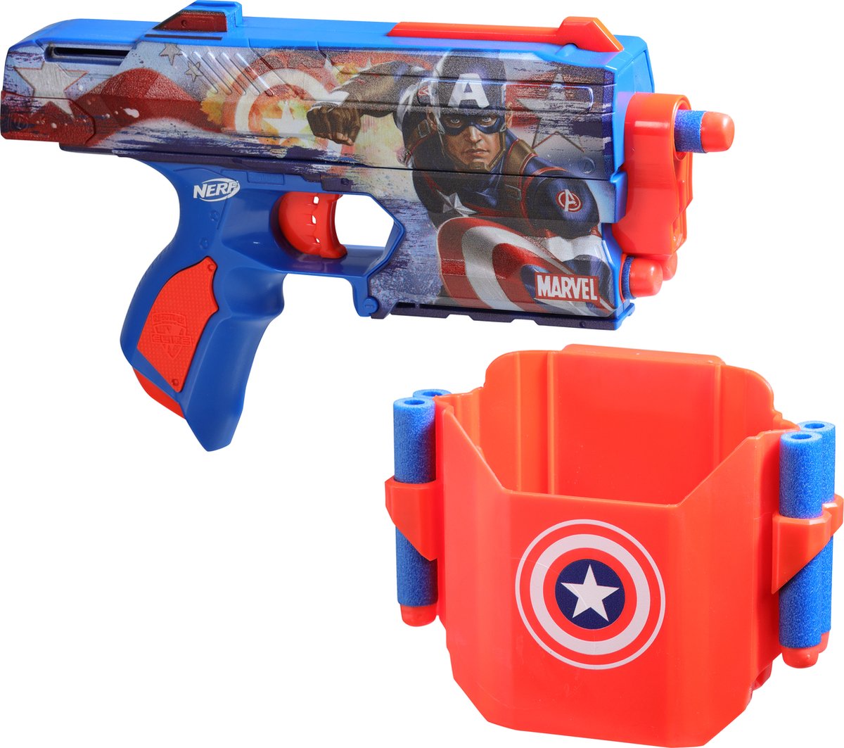 NERF marvel captain america blaster - 10 darts